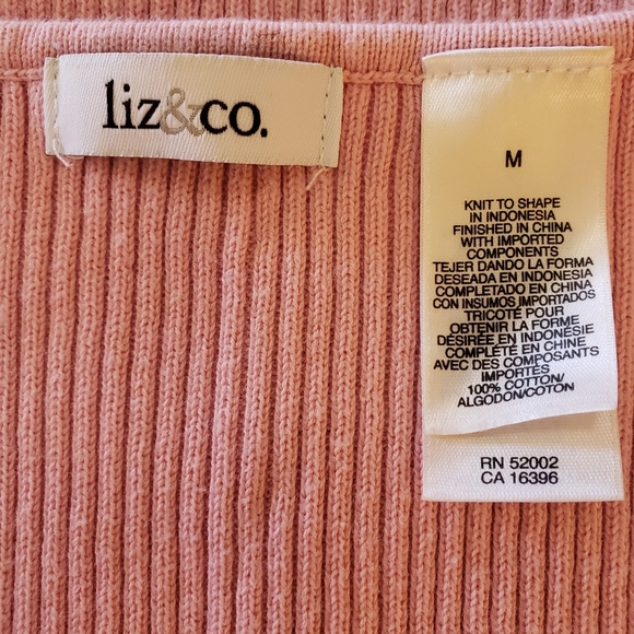 🌸Liz & Co Women's Square Neck Blush Sweater Size M🌸 - Picture 3 of 4